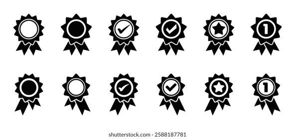 Set of award icon vector on white background. Badge symbol.