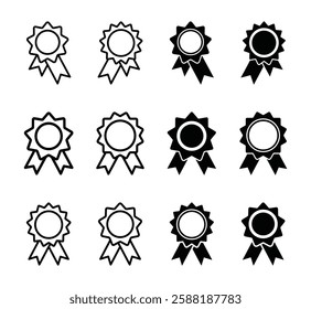 Set of award icon vector on white background. Badge symbol.