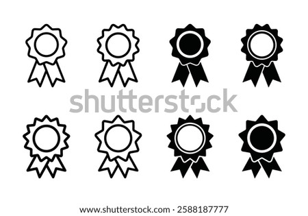 Set of award icon vector on white background. Badge symbol.