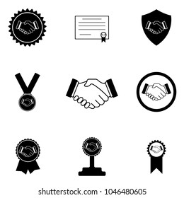 Set of award icons , handshake