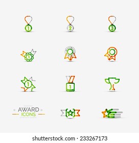 Set of Award icons, Logos. Modern business symbol, minimal outline design