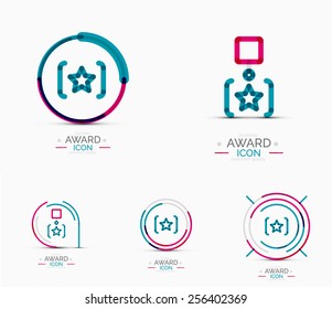 Set of Award icons, Logos. Modern business symbol, minimal outline design