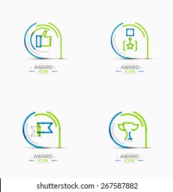 Set of Award icons, Logos. Modern business symbol, minimal outline design