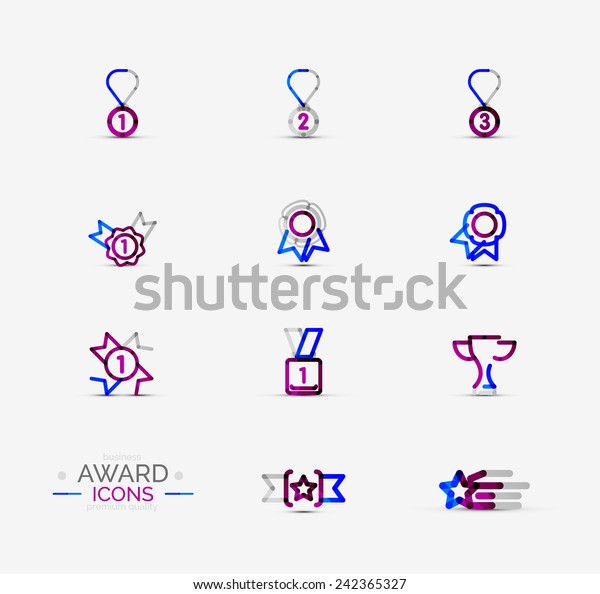 Set Award Icons Logos Modern Business Stock Vector (Royalty Free) 242365327