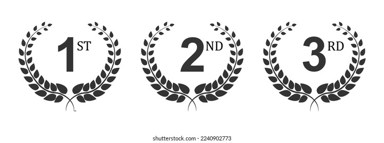 Set of Award icons.Laurel wreath. Vector Illustration