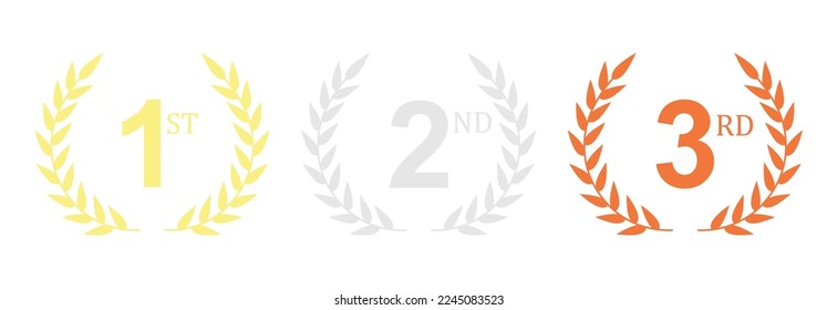 Set of Award icons.Laurel wreath. Vector Illustration