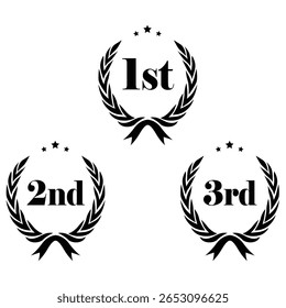 Set of award label icon design. champion award composition	