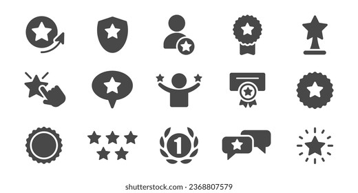 Set with award, award with number 1, trophy cup, trophy cup with star winner medal, trophy star, user with rating vector icon 