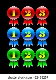 set of award rosettes