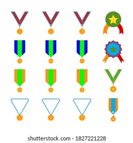 Set of awards on white background. Vector Illustration.