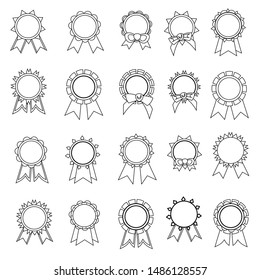 Set awards ribbons icons. Best grades ribbon black and white rewards. Good  award, best  reward with ribbon.  Vector  illustration
