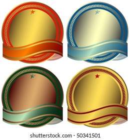 Set awards with ribbons on white background  (EPS 10 vector)