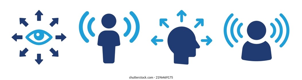 Set of awareness icon vector illustration. Aware person symbol in graphic design.