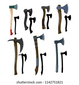 Set of ax - vector illustration. Ax tools. Working tools