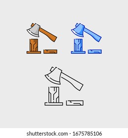 Set of axe icon illustration. concept logo