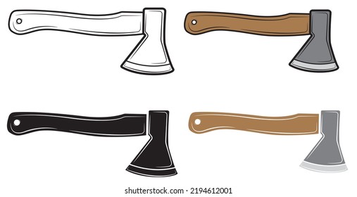 Set Axe Illustration Isolated On White Stock Vector (Royalty Free ...