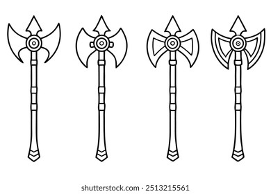 Conjunto de diseño de Vector de silueta de hacha 