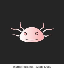 set of axolotl vector isolated on black background. animal, animals, amphibian, axolotl, salamander, fish, pet, head, pink, cute, funny, cartoon, logo, icon, clipart, sticker, vector illustration.