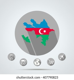 Set of Azerbaijan Quality icons, eps 10 ( Country icons , Media icons , Money icons , Camera icons , Mobile icons , Police icons ,Web icons , Globe icons, )



