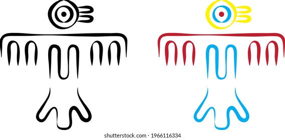 a set of aztec bird icons