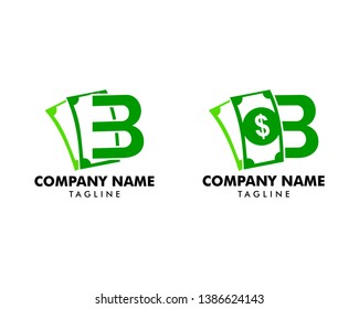 Set of B logo money flat logo vector template