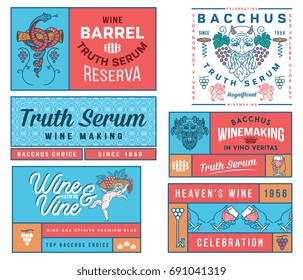 Set B of wine badges and icons for any use colored