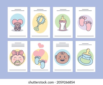 estilo de juego de tarjetas de bebés