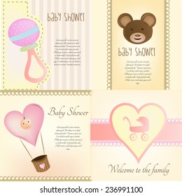 a set of baby backgrounds with text and different baby elements