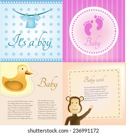 a set of baby backgrounds with text and different baby elements