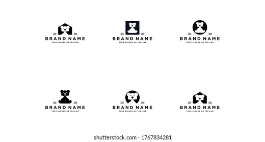 set Baby bear logo design vector template