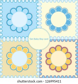 Set Baby Boy card. Vector illustration EPS10