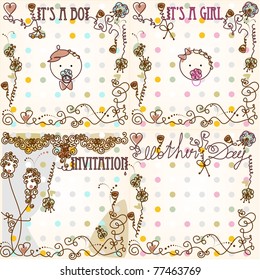 Set of baby cards