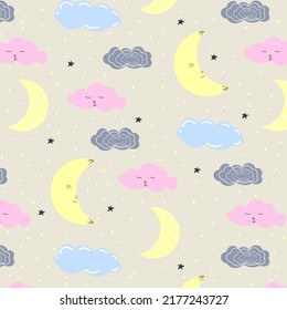 Set Of  Baby Cards In Purple And Yellow. Moon, Stars And Clouds Pattern. Dream Big Little One. Scandinavian Nursery Art For Boys. Gender Neutral Card Design For Baby Shower. Best Friends.