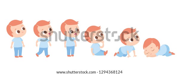 Ensemble De Personnages De Bebe Fatigue Image Vectorielle De Stock Libre De Droits