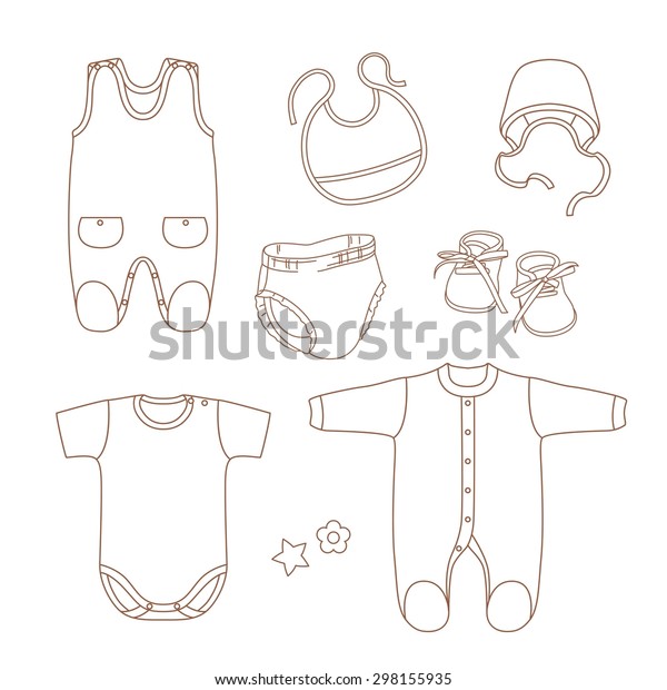 Set Baby Clothes Stock Vector (Royalty Free) 298155935