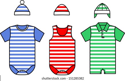 Set of the Baby clothes. Vector illustration