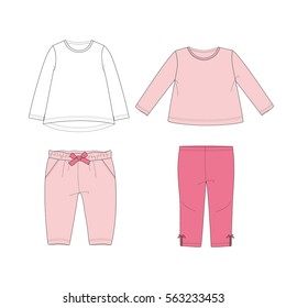 Set Babybekleidung.  Vektorgrafik.