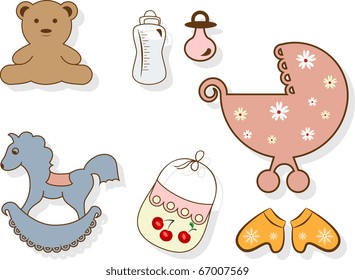 Set of baby clothing and accessories