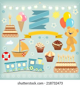Set baby design elements. Vector.