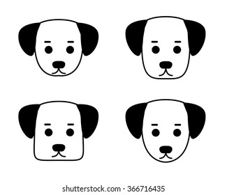 Set of baby dog icon and symbol, vector object