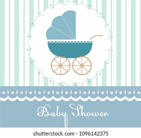 Set of baby elements for postcards with baby shower. Flat vector illustration 