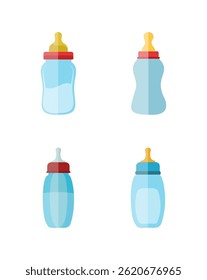 Set von Babynahrung Flasche Vektorgrafik Clip Art Collection