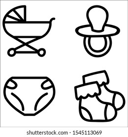 Set of baby icon,  isolated on a white background.