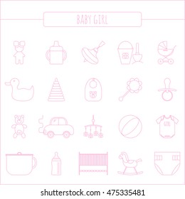 set of baby icons
