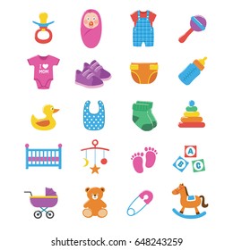 Set of baby icons. Baby elements, clipart, icons