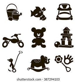 set of baby icons for internet shop toys
