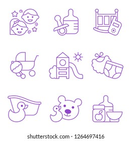 Set of baby icons. Vector illustration