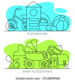 Set of baby icons. Vector illustration