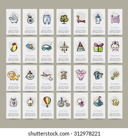 Set of baby icons for your design. Vector illustration