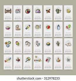 Set of baby icons for your design. Vector illustration